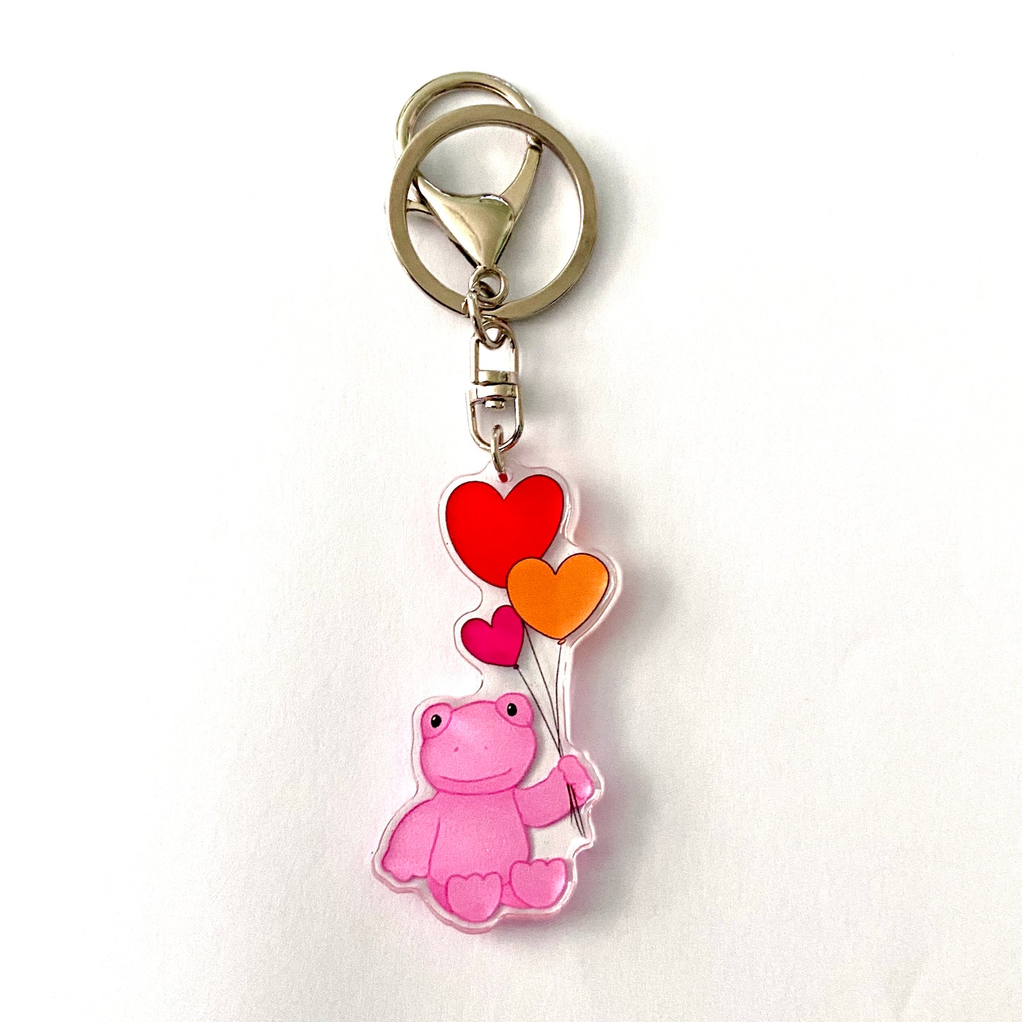 Pink frog keychain