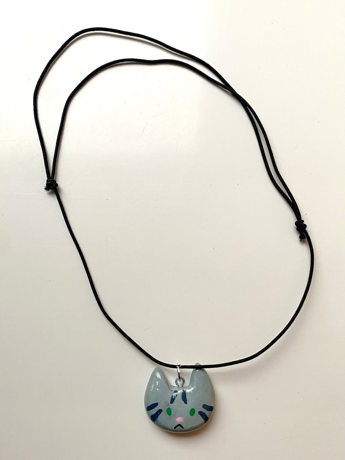 Grey cat necklace