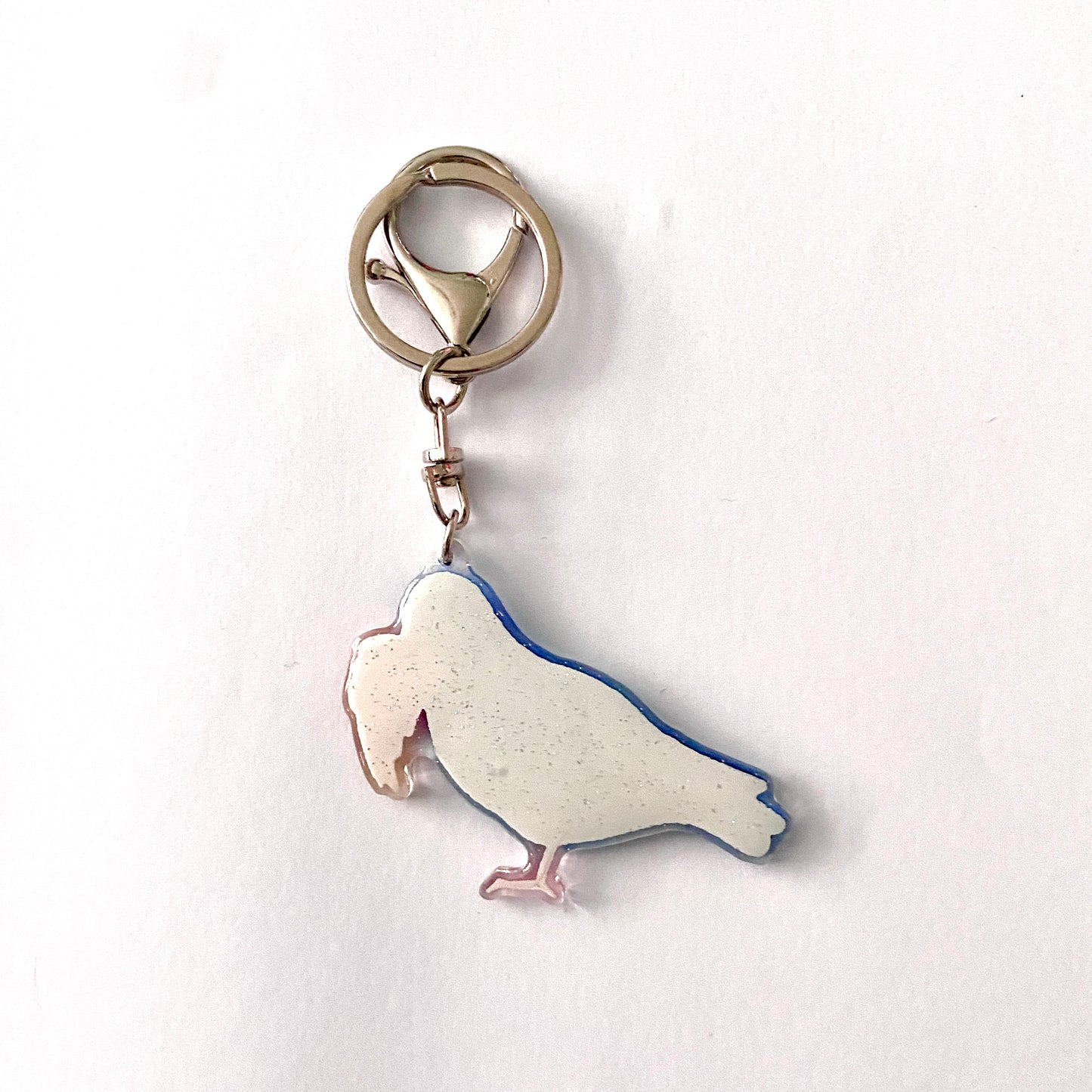 Pigeon pizza keychain