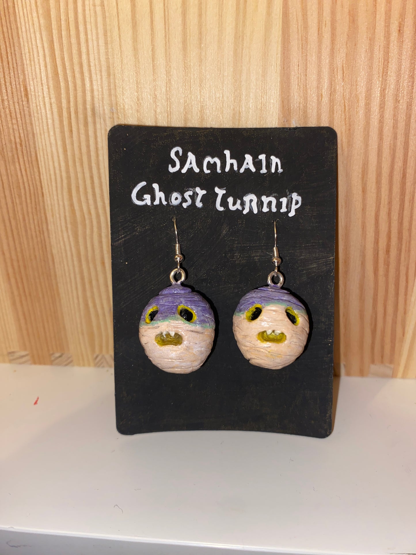 Samhain Ghost Turnip Earings
