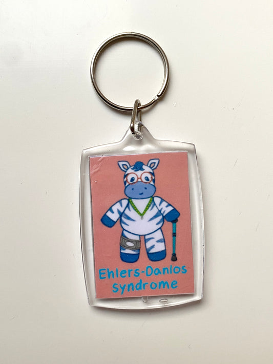 EDS zebra art print keychain