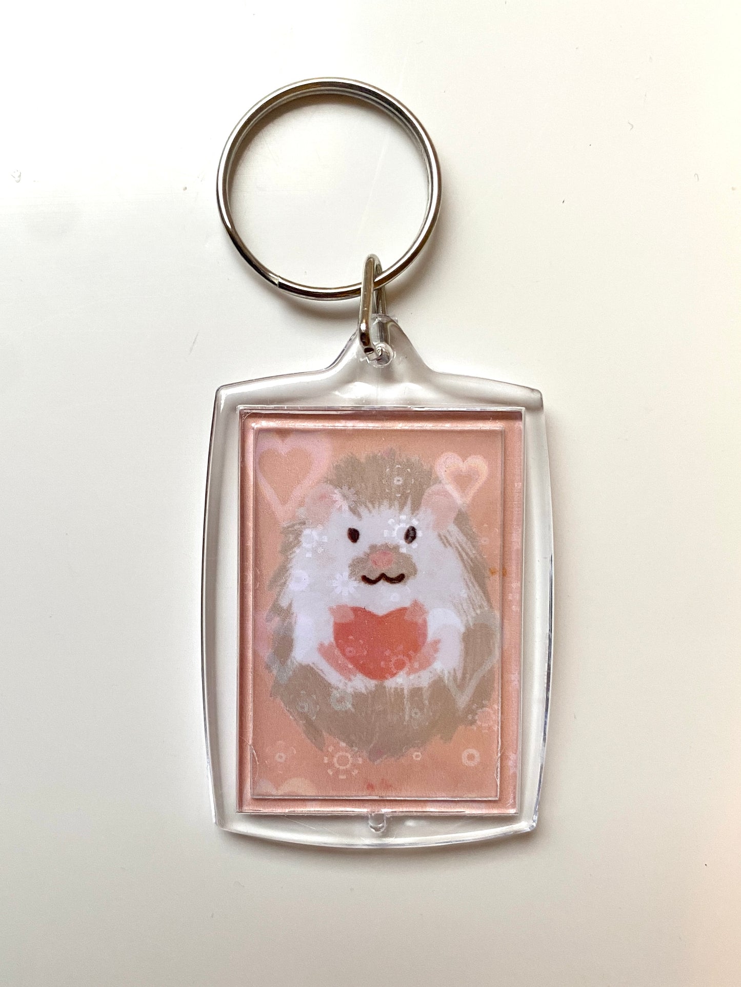 Hedgehog art print keychain