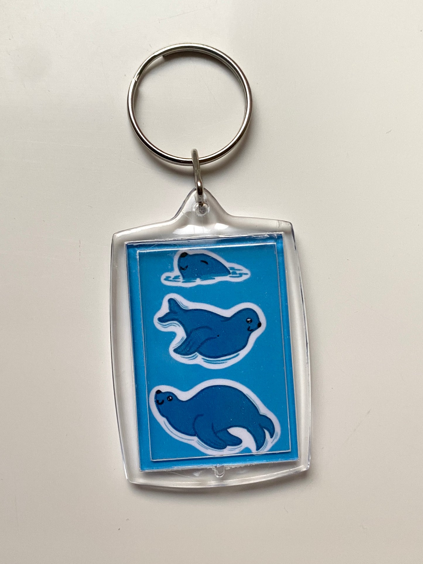 Sea lion art print keychain