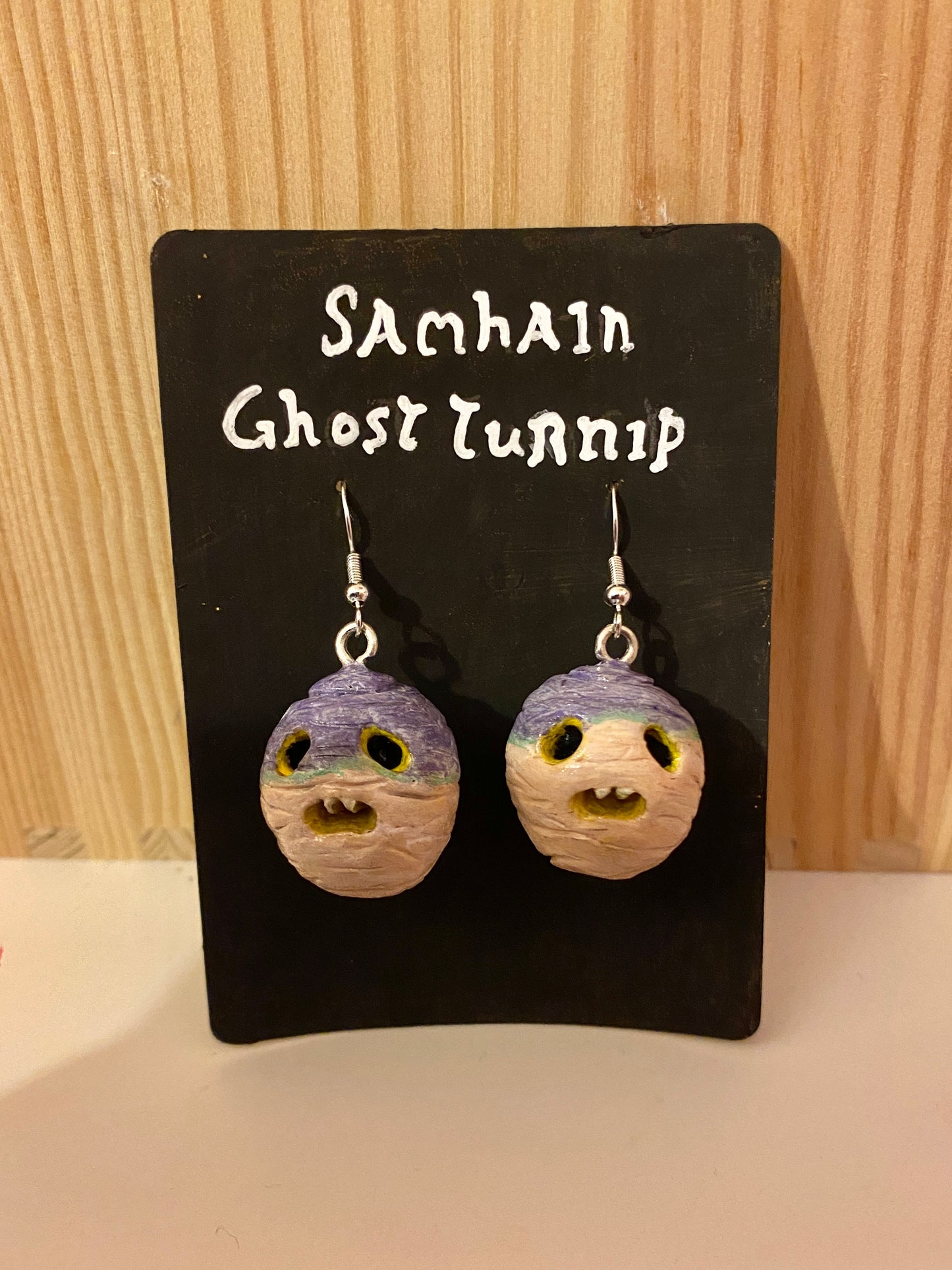 Samhain Ghost Turnip Earings