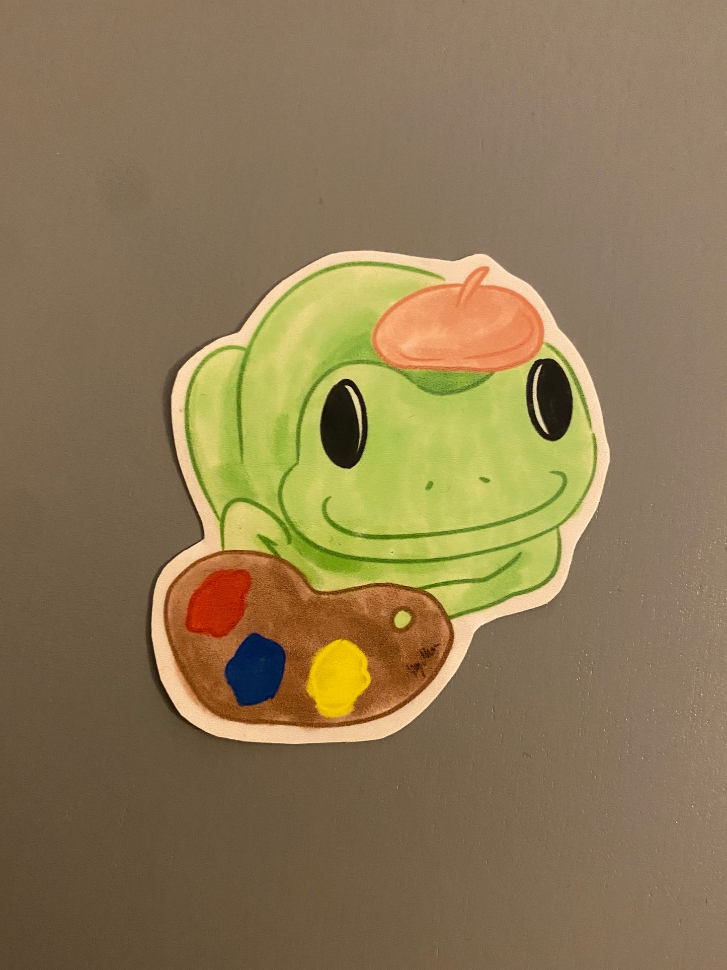 Frog painter sticker