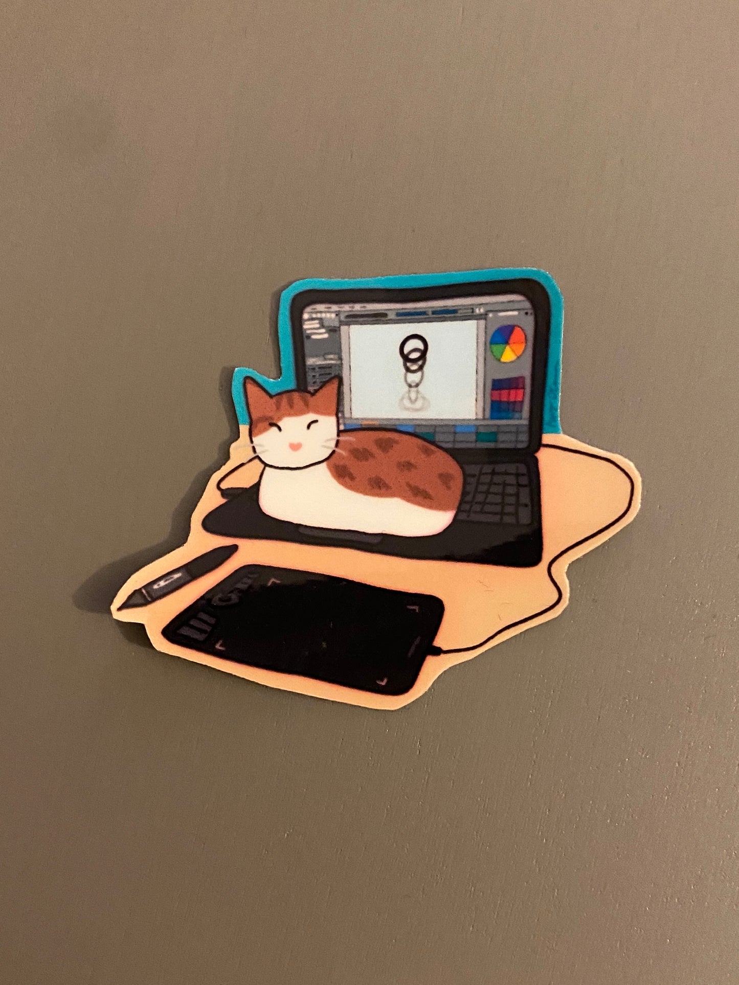 Laptop cat sticker