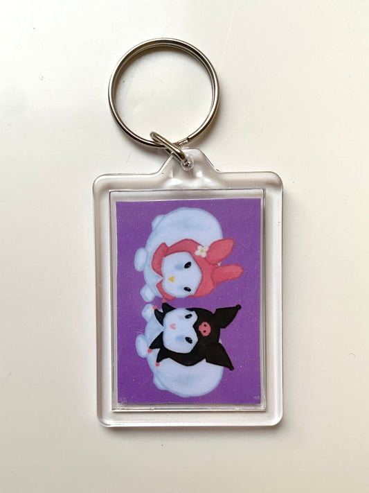 Bunnies art print keychain