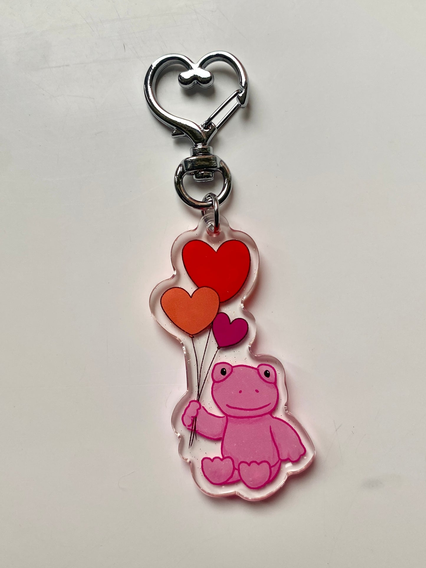 Pink frog keychain