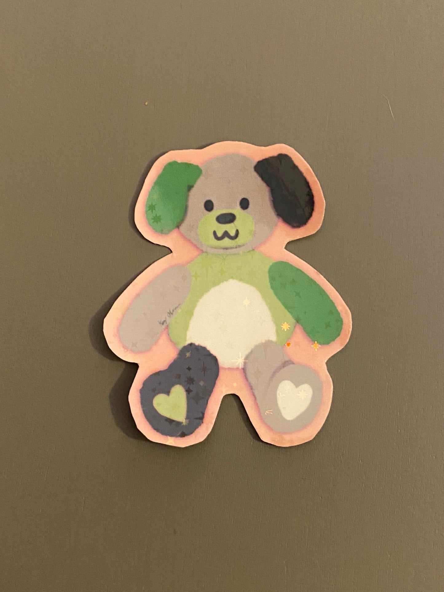 Aromantic pride teddy sticker
