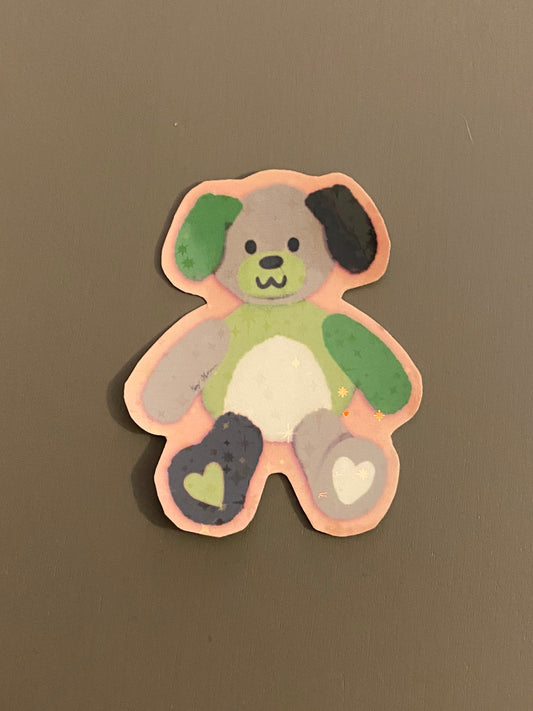 Aromantic pride teddy sticker