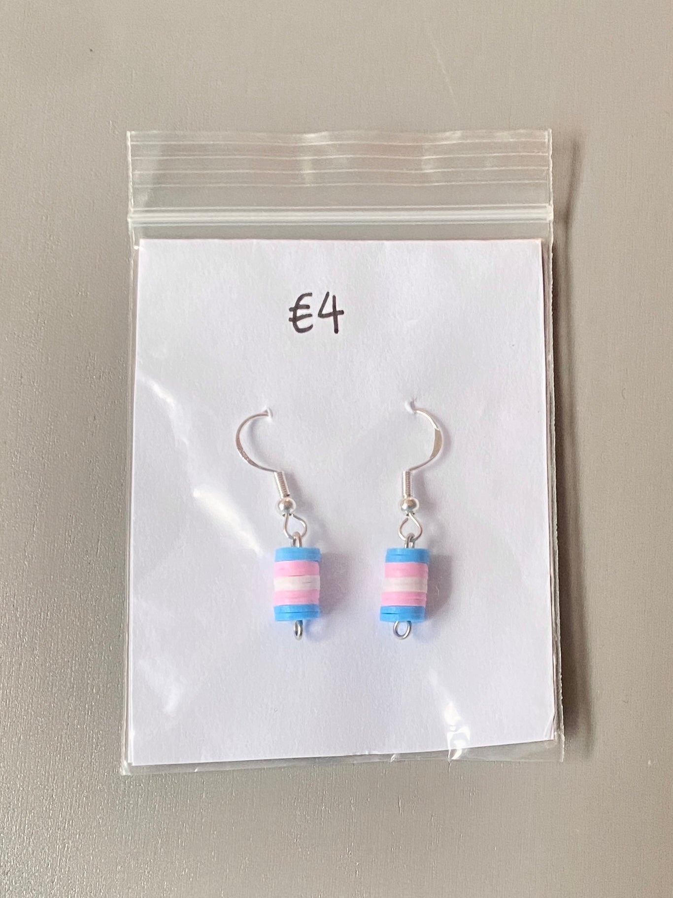 Transgender pride flag earrings