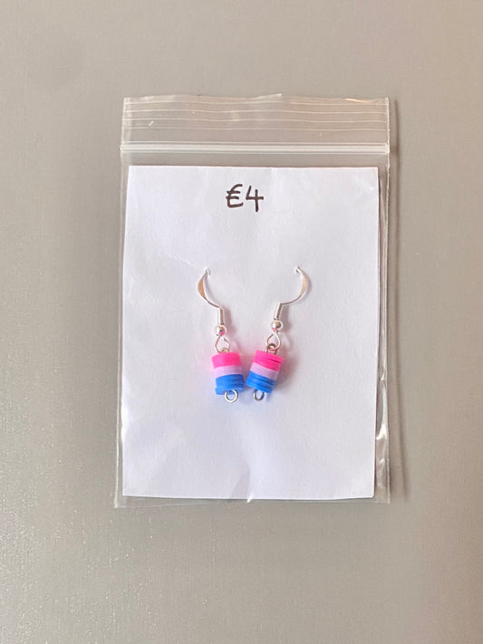 Bisexual pride flag earrings