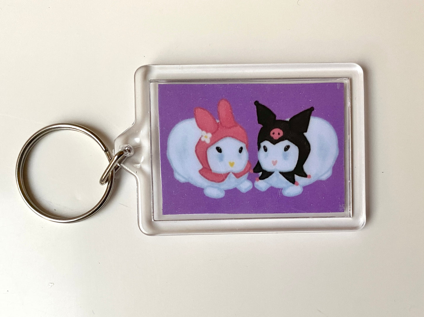 Bunnies art print keychain
