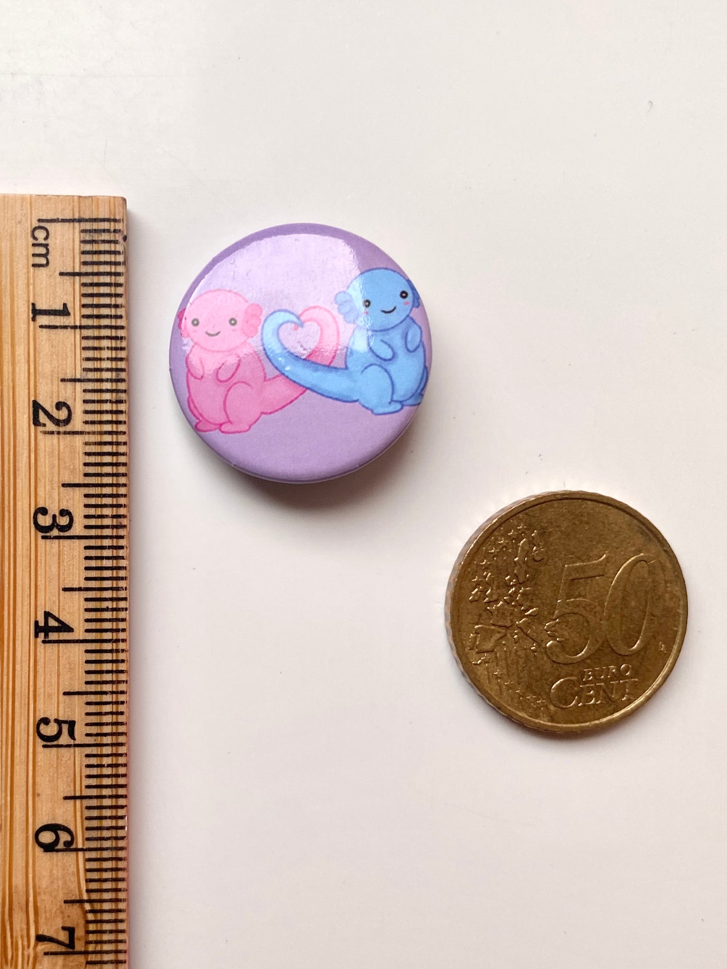 Small axolotl pin badge