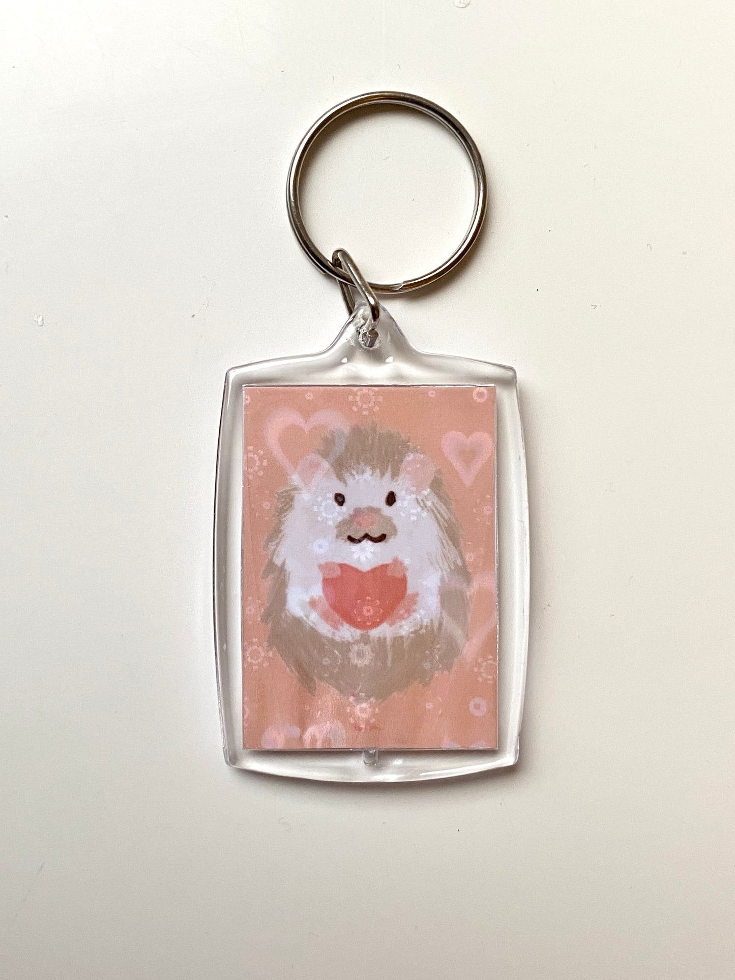 Hedgehog art print keychain