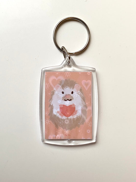 Hedgehog art print keychain