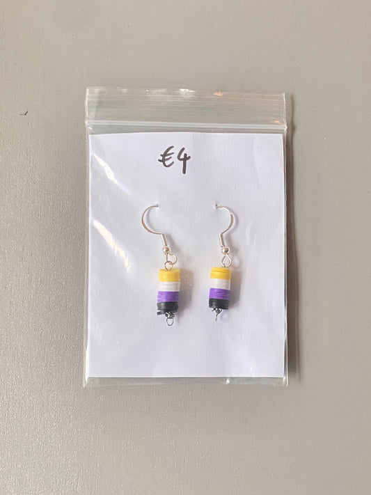 Non binary pride flag earrings