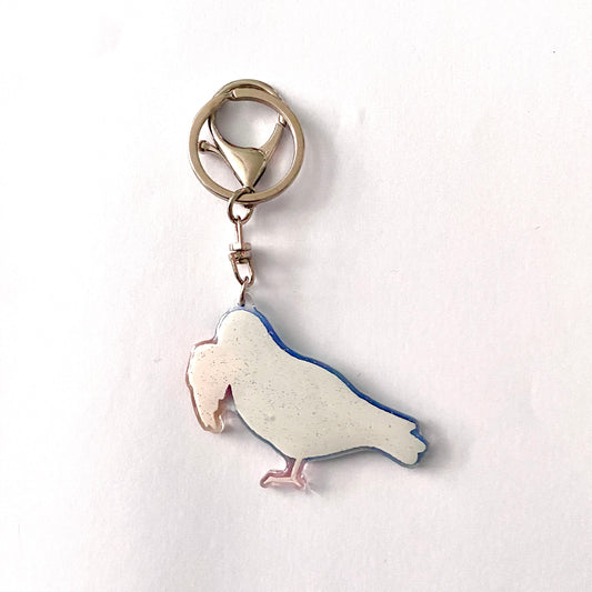 Pigeon pizza keychain