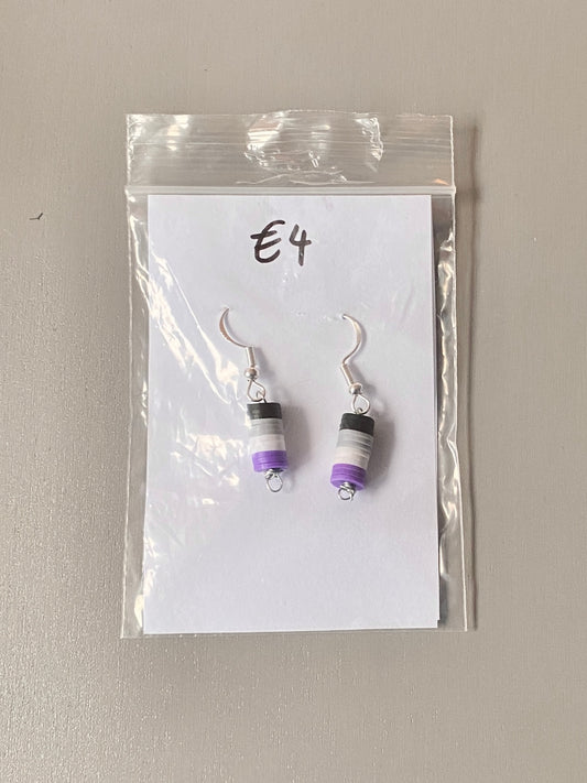 Asexual pride flag earrings