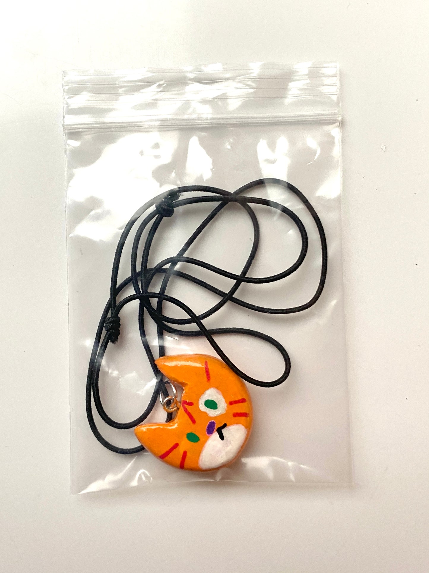 Orange cat necklace