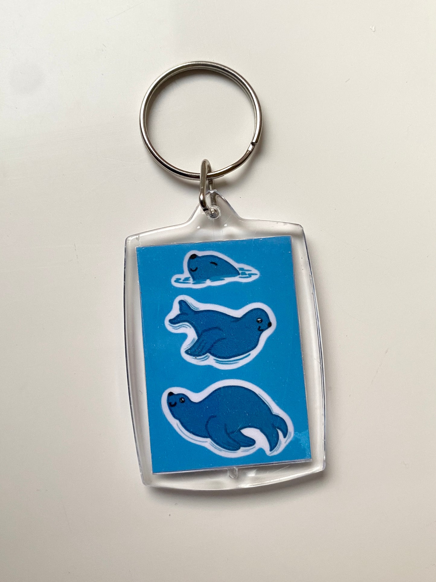 Sea lion art print keychain