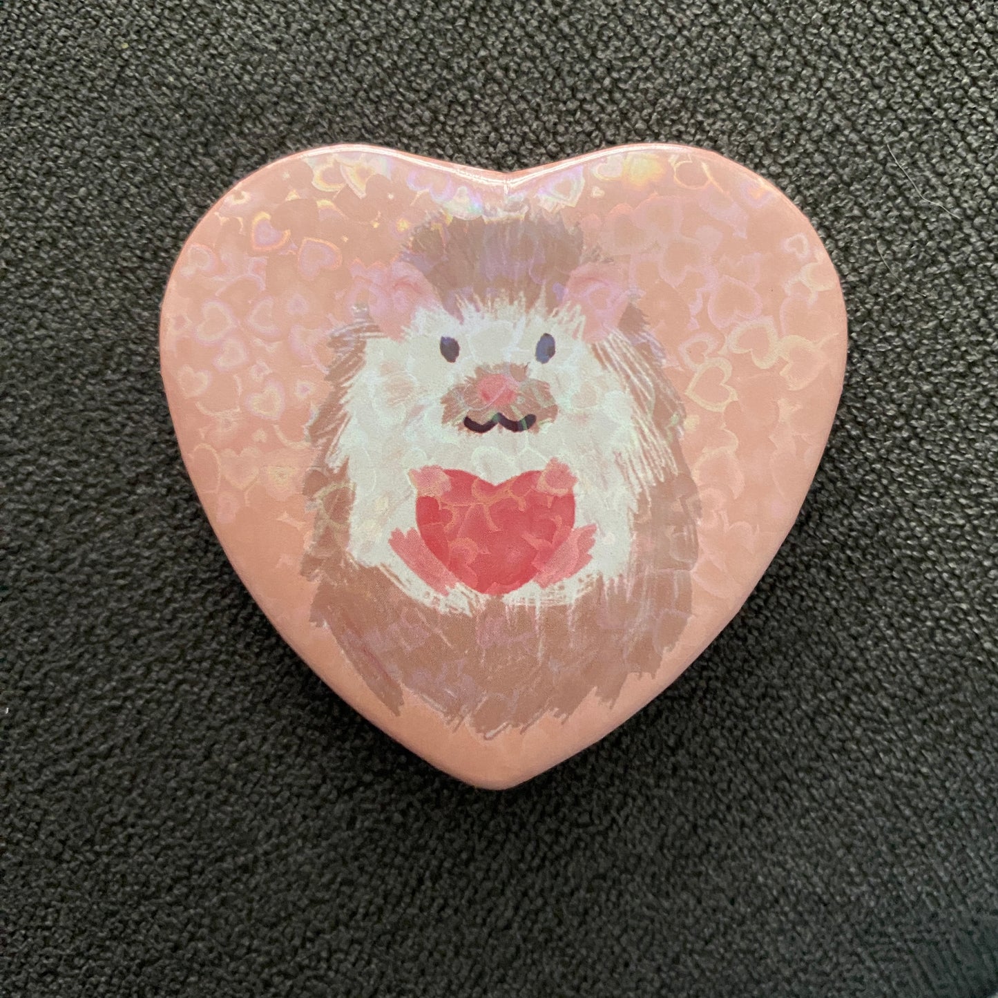 Heart shaped hedgehog badge