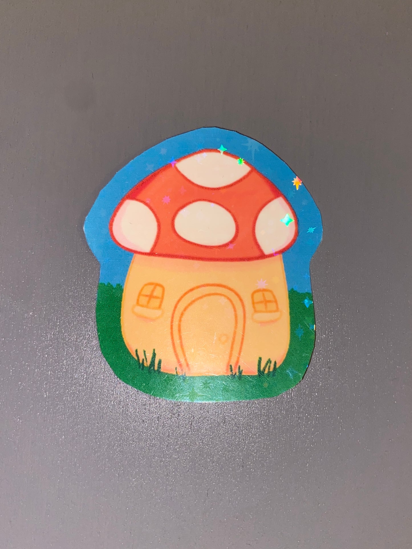 Mushroom house sticker