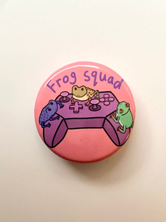 Small frog squad pin badge