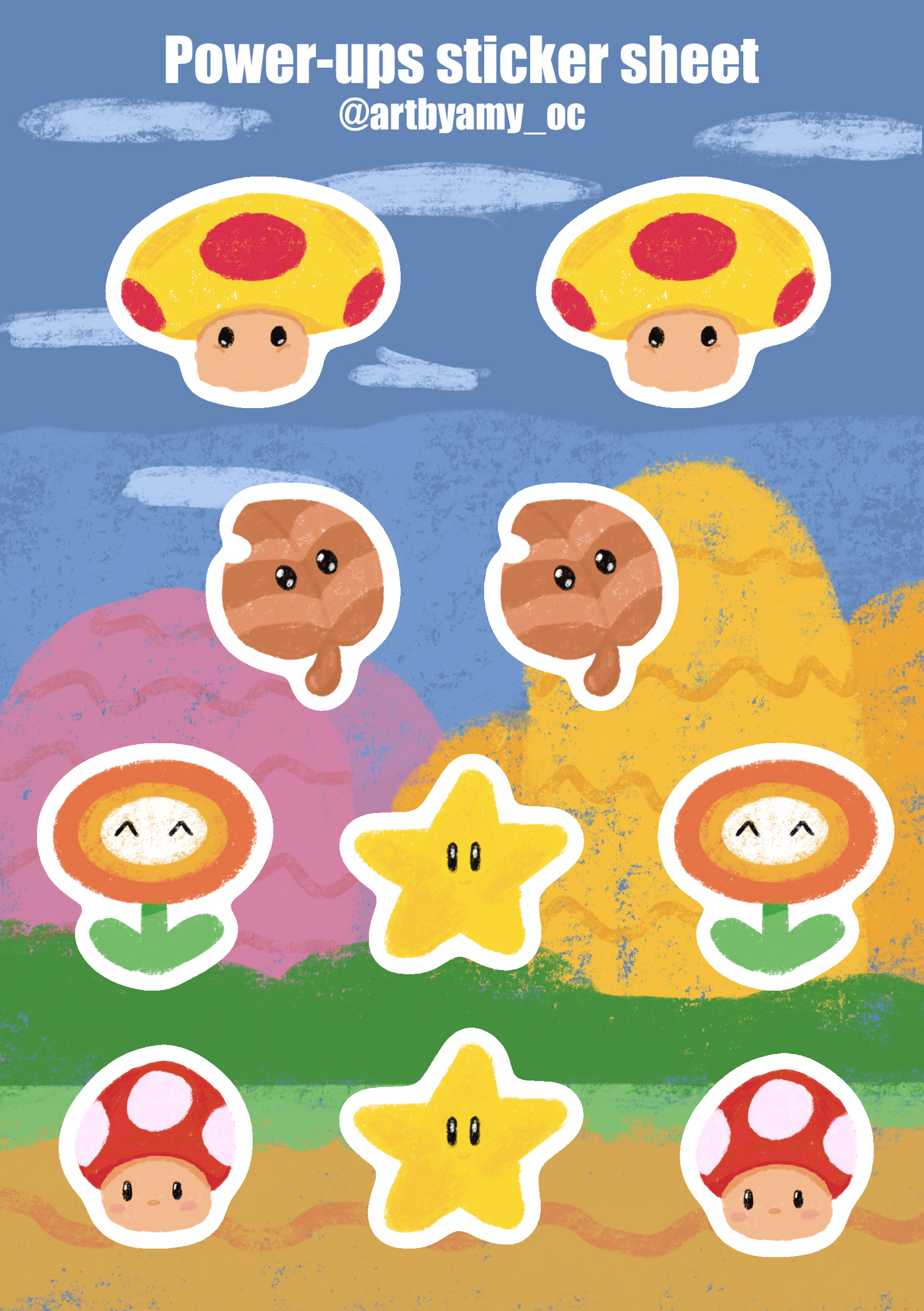 Power ups sticker sheet