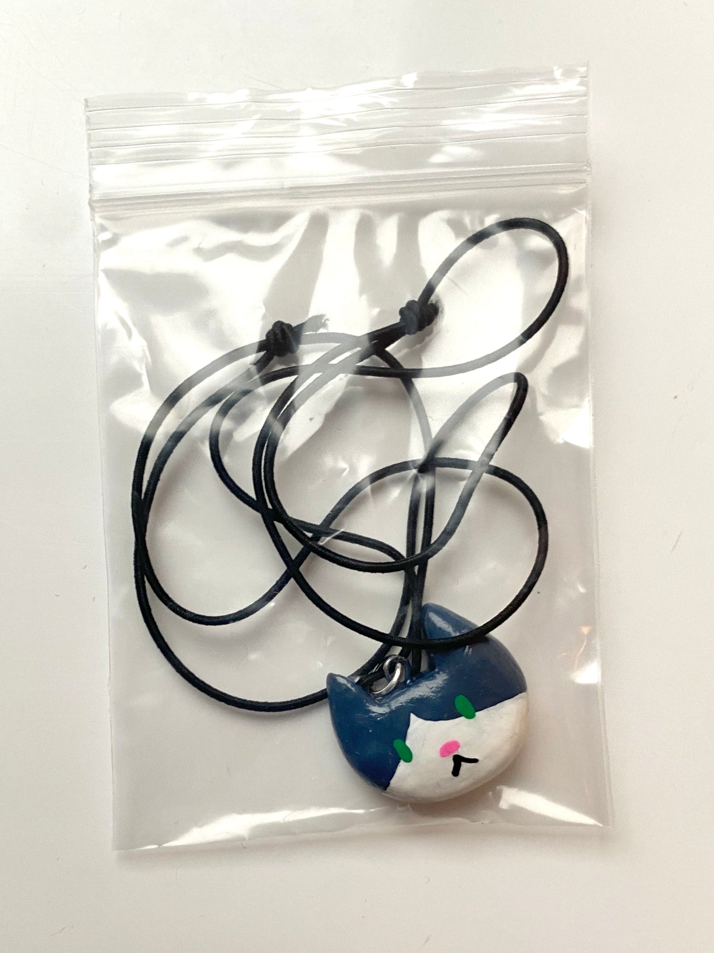 Tuxedo cat necklace