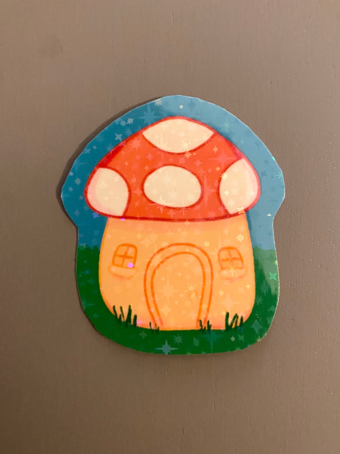 Mushroom house sticker
