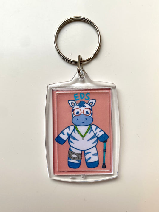 EDS zebra art print keychain
