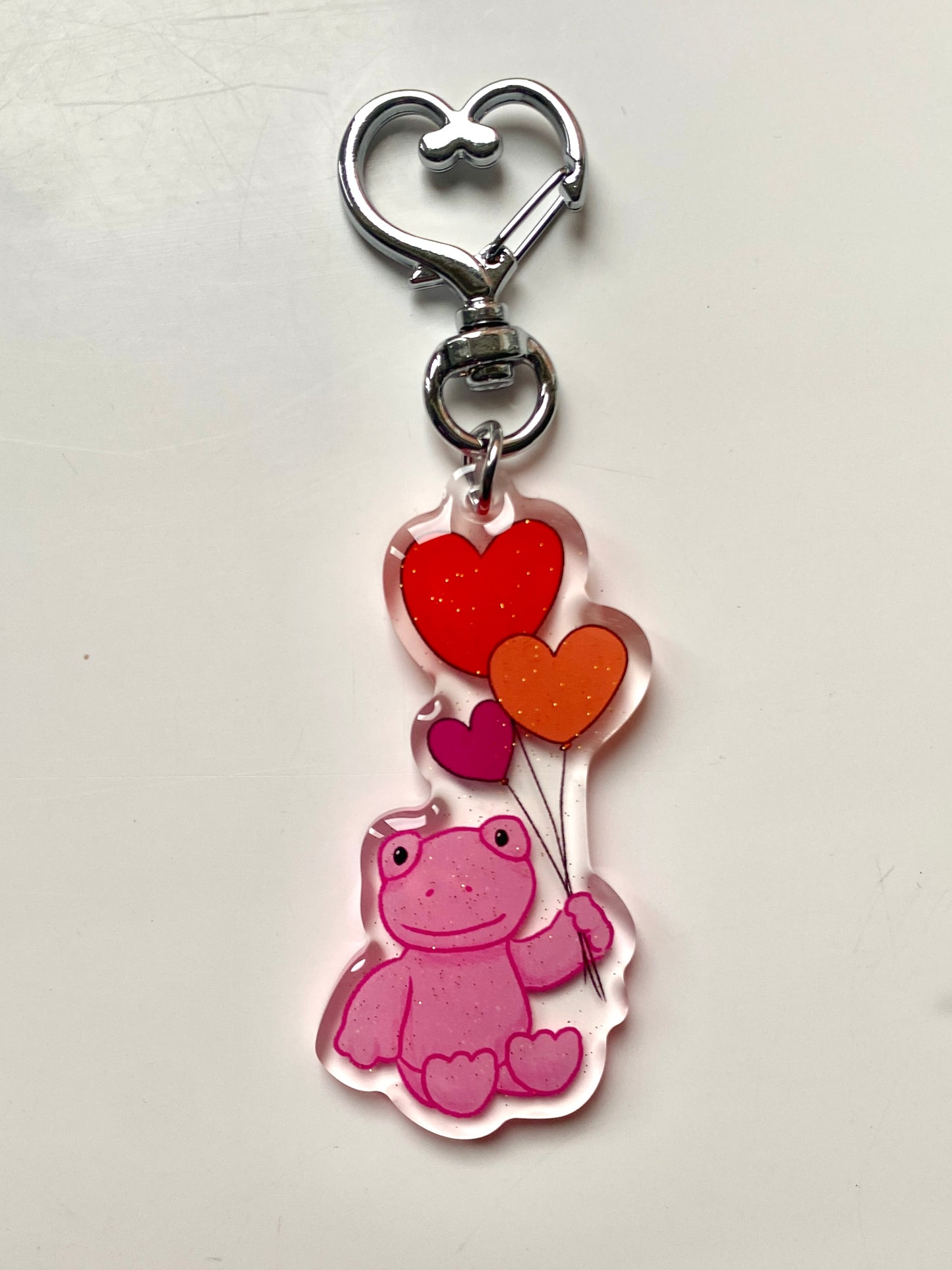 Pink frog keychain