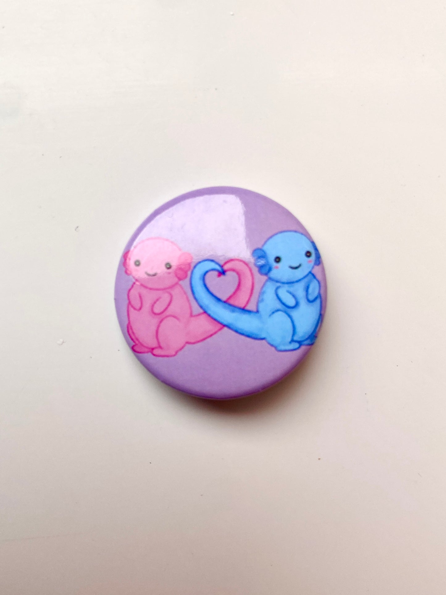 Small axolotl pin badge