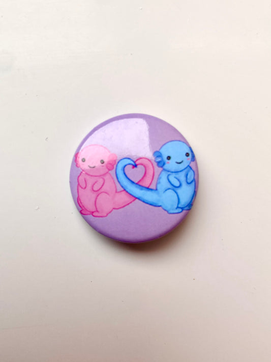Small axolotl pin badge