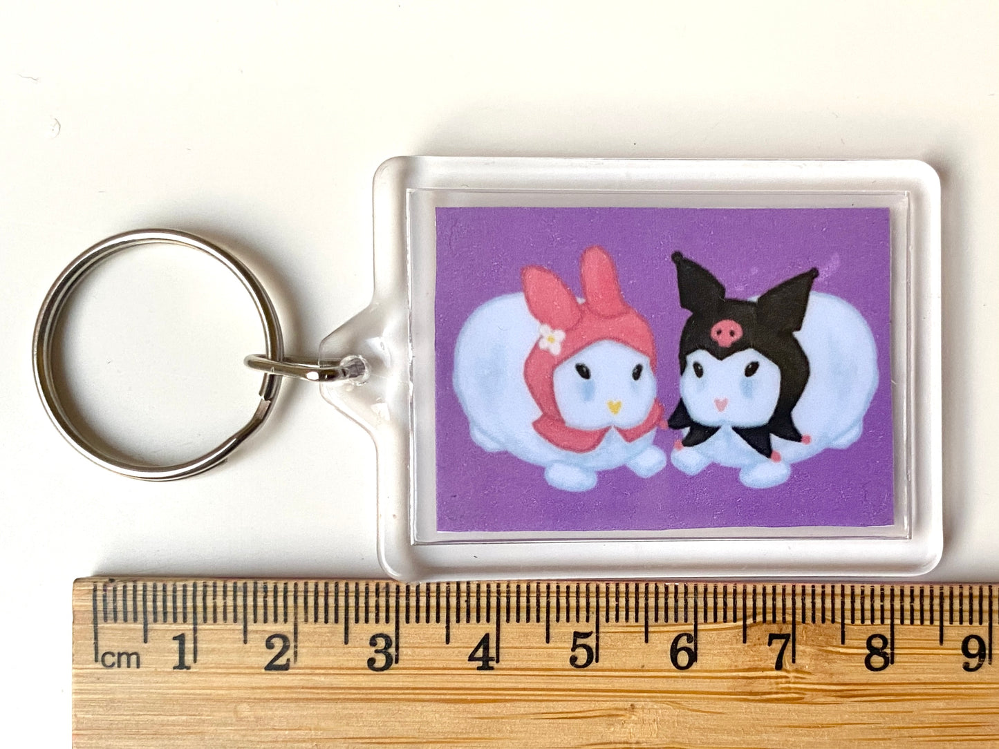 Bunnies art print keychain