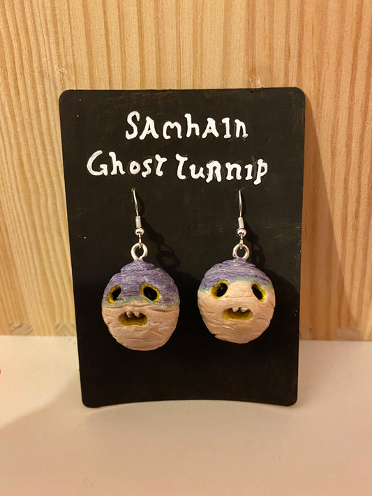 Samhain Ghost Turnip Earings