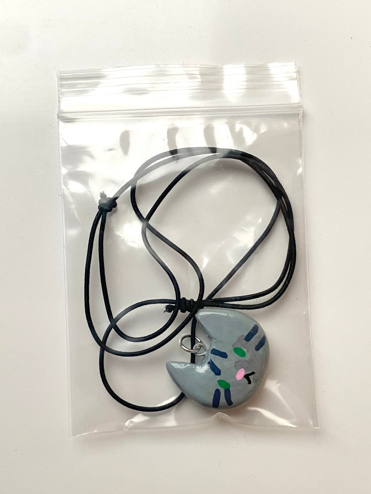 Grey cat necklace