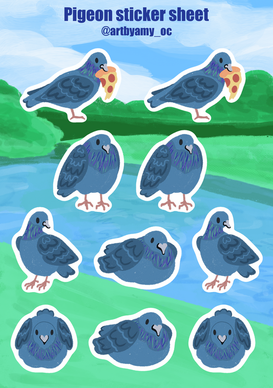 Pigeon sticker sheet