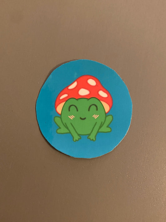 Mushroom hat frog sticker